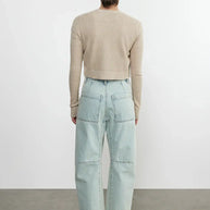 Enza Costa Open Knit Cropped V Neck Cardigan 