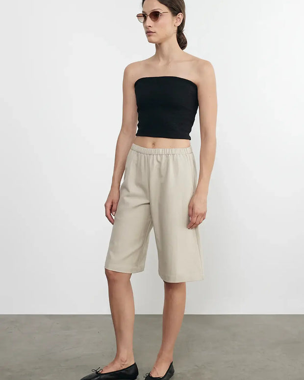 Enza Costa Jacquard Bandeau Top in Black