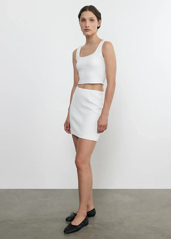 Enza Costa Jacquard Mini Skirt in White