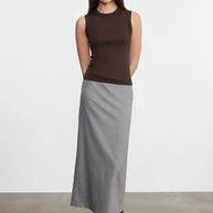 Enza Costa Supima Cotton New Classic Sleeveless Tee in Coffee Bean 