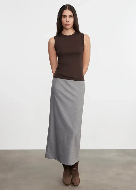 Enza Costa Supima Cotton New Classic Sleeveless Tee in Coffee Bean 