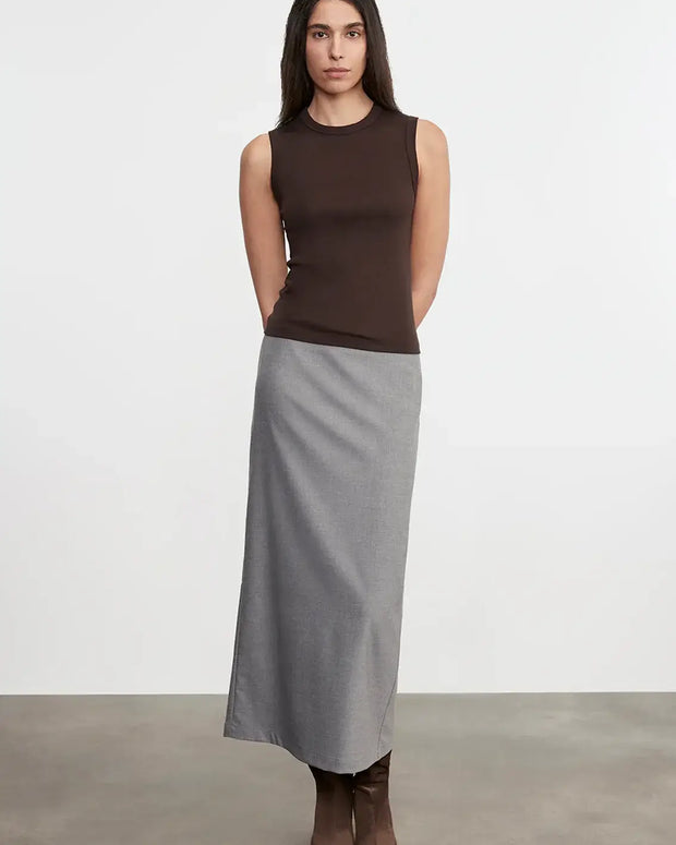 Enza Costa Supima Cotton New Classic Sleeveless Tee in Coffee Bean 