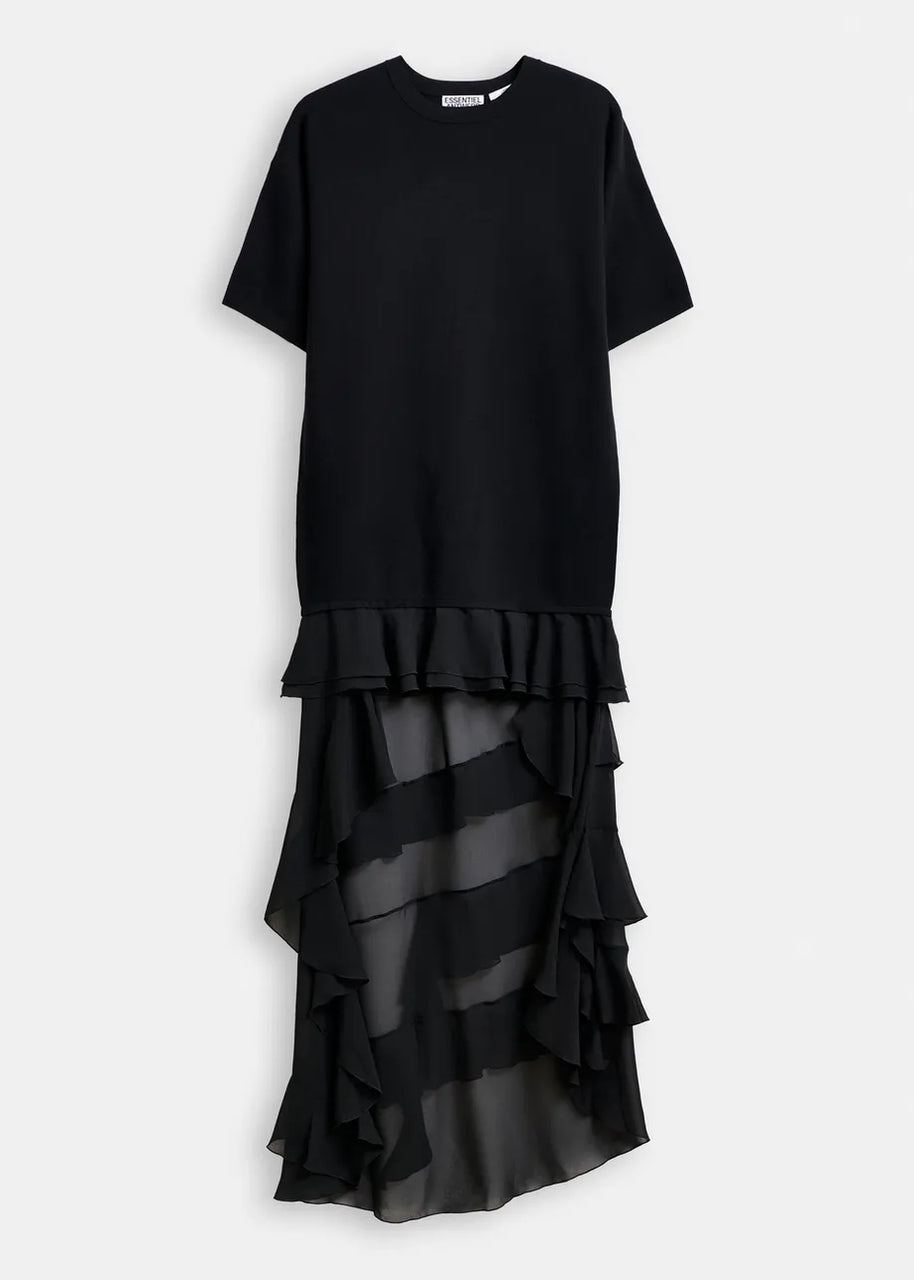 Black Knitted Dress | Sheer Layers