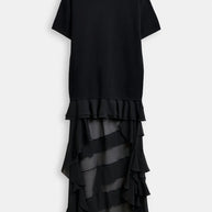 Black Knitted Dress | Sheer Layers