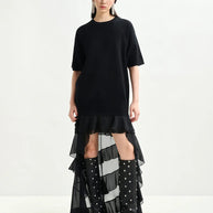 Black Knitted Dress | Sheer Layers