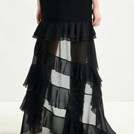 Black Knitted Dress | Sheer Layers