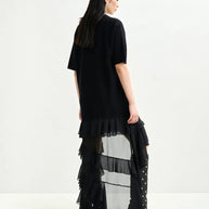 Black Knitted Dress | Sheer Layers