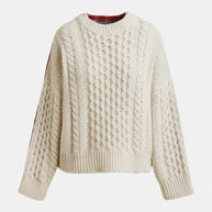 Cable Knit Plaid Sweater Essentiel Antwerp