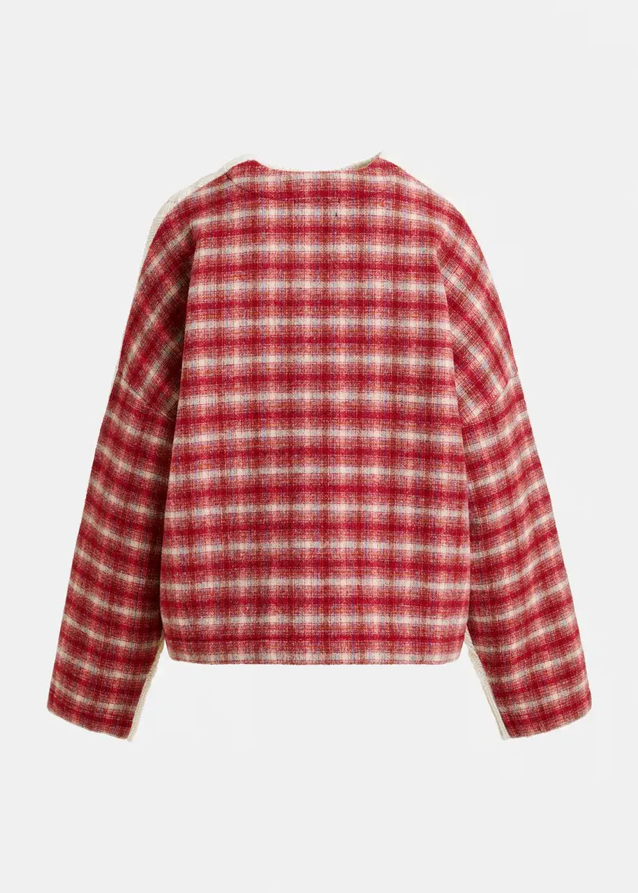 Cable Knit Plaid Sweater Essentiel Antwerp