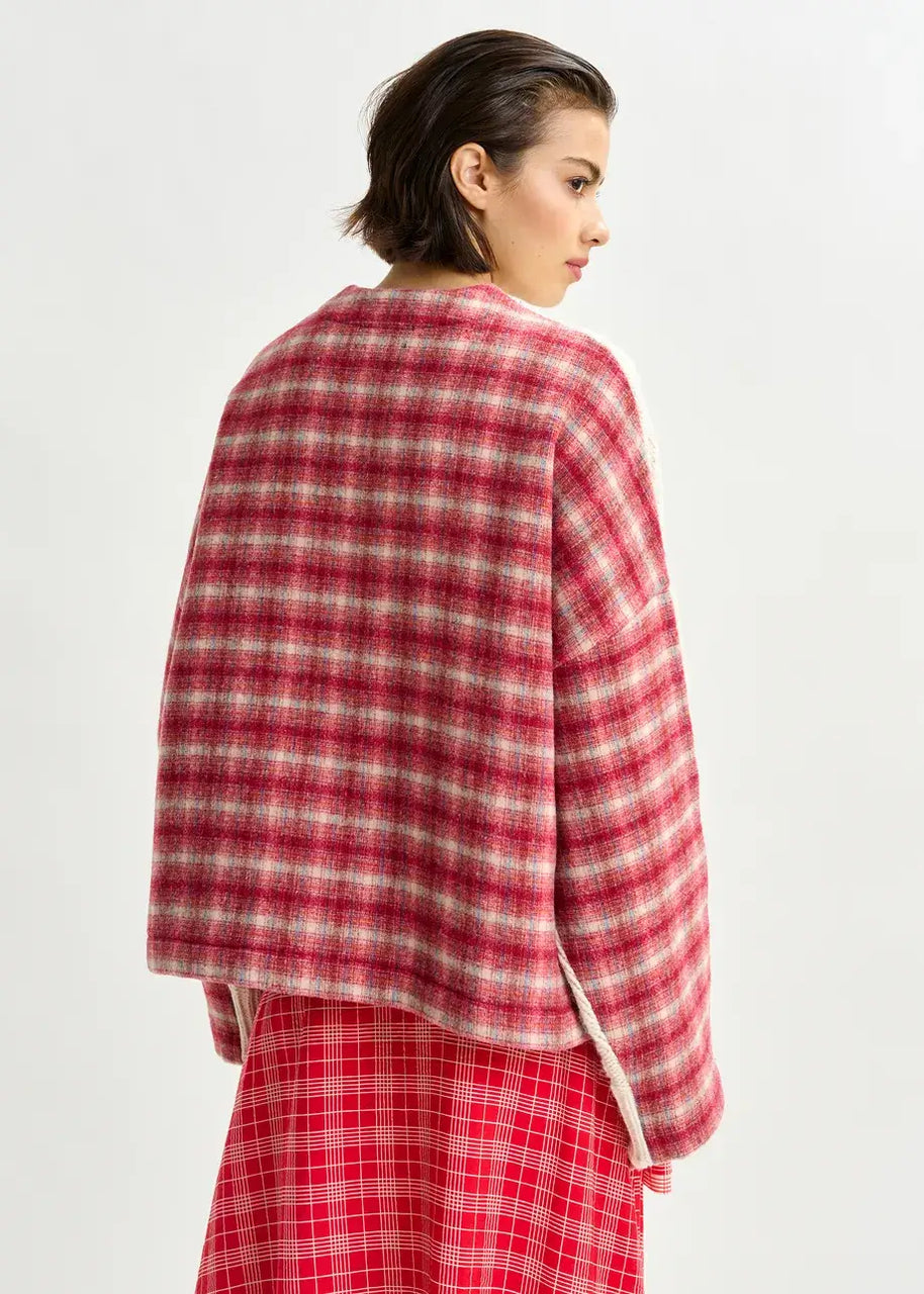 Cable Knit Plaid Sweater Essentiel Antwerp