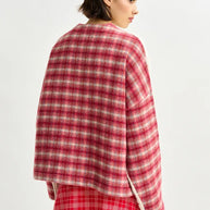 Cable Knit Plaid Sweater Essentiel Antwerp