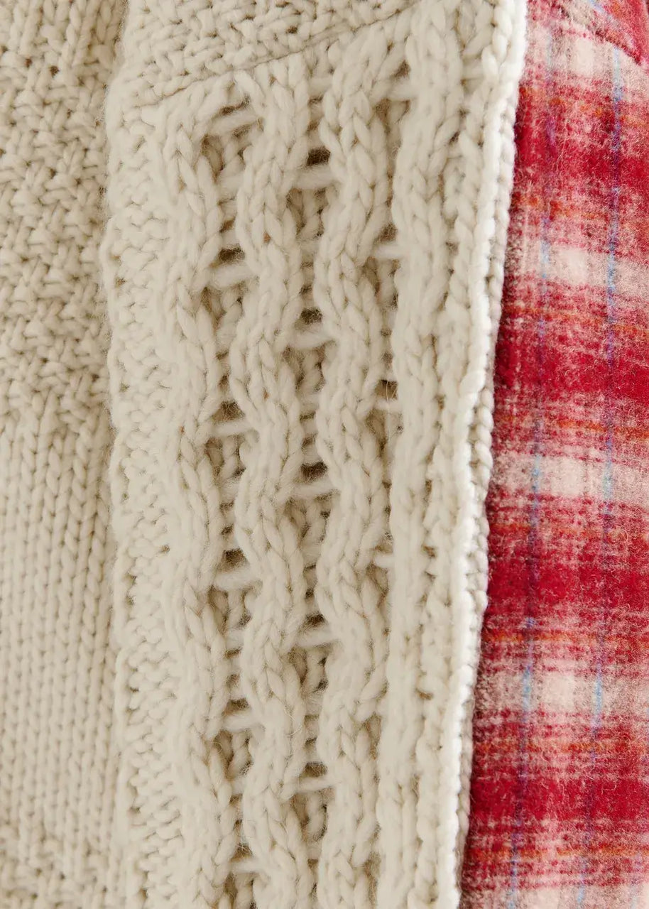 Cable Knit Plaid Sweater Essentiel Antwerp