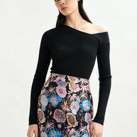 Asymmetrical Rib Knitted Sweater