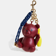 Faux Leather Teddy Bear & Bowling Bag Charm