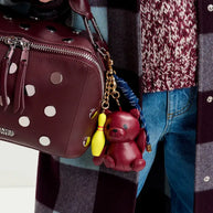 Faux Leather Teddy Bear & Bowling Bag Charm