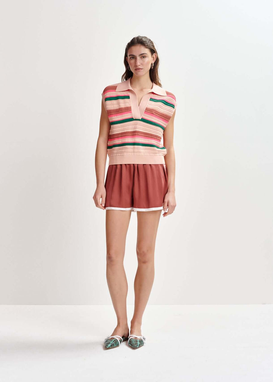Drawstring Shorts | Rust