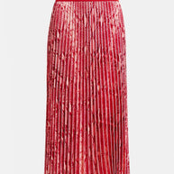 Red Snakeprint Pleated Maxi Skirt Essentiel Antwerp
