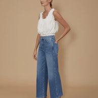 Le Jean Eyelet Cami in White