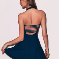 Fleur du Mal Sofia Flared Dress in Midnight Navy