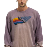 Aviator Nation Water Skier Crew Sweatshirt Faded Mocha 