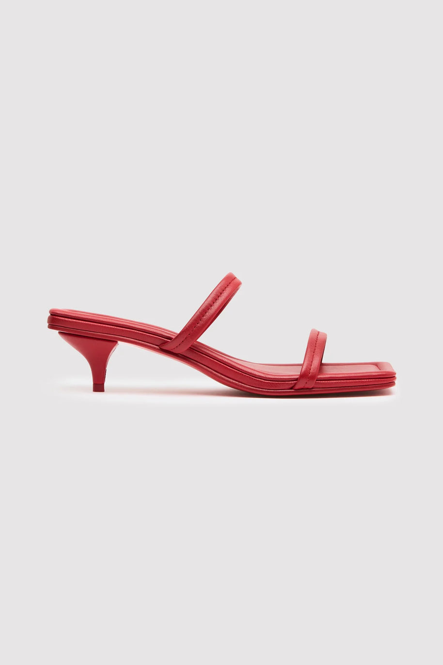St. Agni Fine Strap Kitten Heel Red