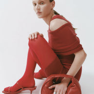St. Agni Fine Strap Kitten Heel Red