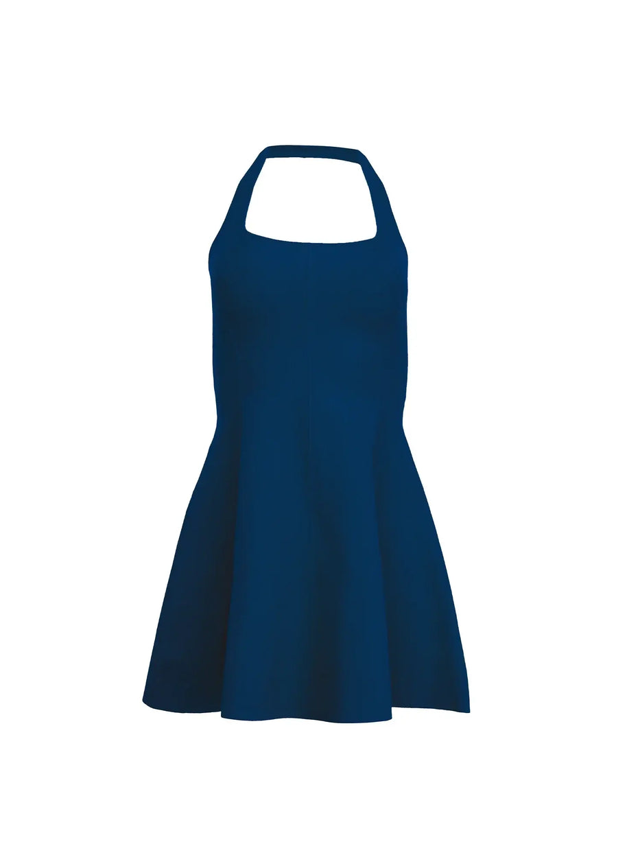 Fleur du Mal Sofia Flared Dress in Midnight Navy