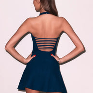 Fleur du Mal Sofia Flared Dress in Midnight Navy