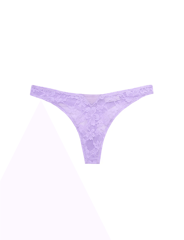 Fleur du Mal Le Stretch Lace Thong Light Lilac