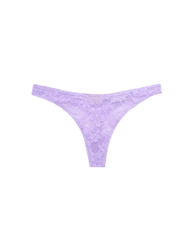 Fleur du Mal Le Stretch Lace Thong Light Lilac