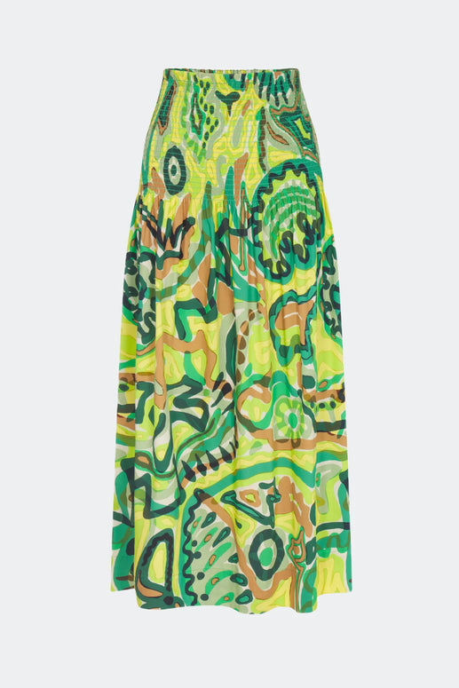 Simon Miller Flor Poplin Skirt Abstract Green Floral SIMONMILLER skirt