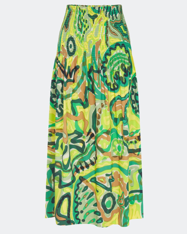 Simon Miller Flor Poplin Skirt Abstract Green Floral SIMONMILLER skirt