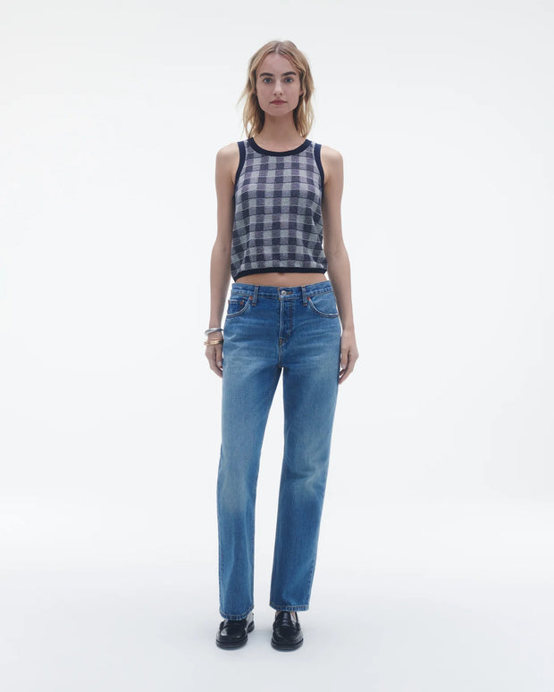 Guest in Residence Gingham Tank Navy