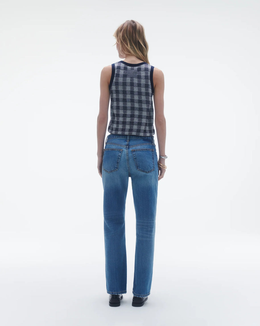 Guest in Residence Gingham Tank Navy