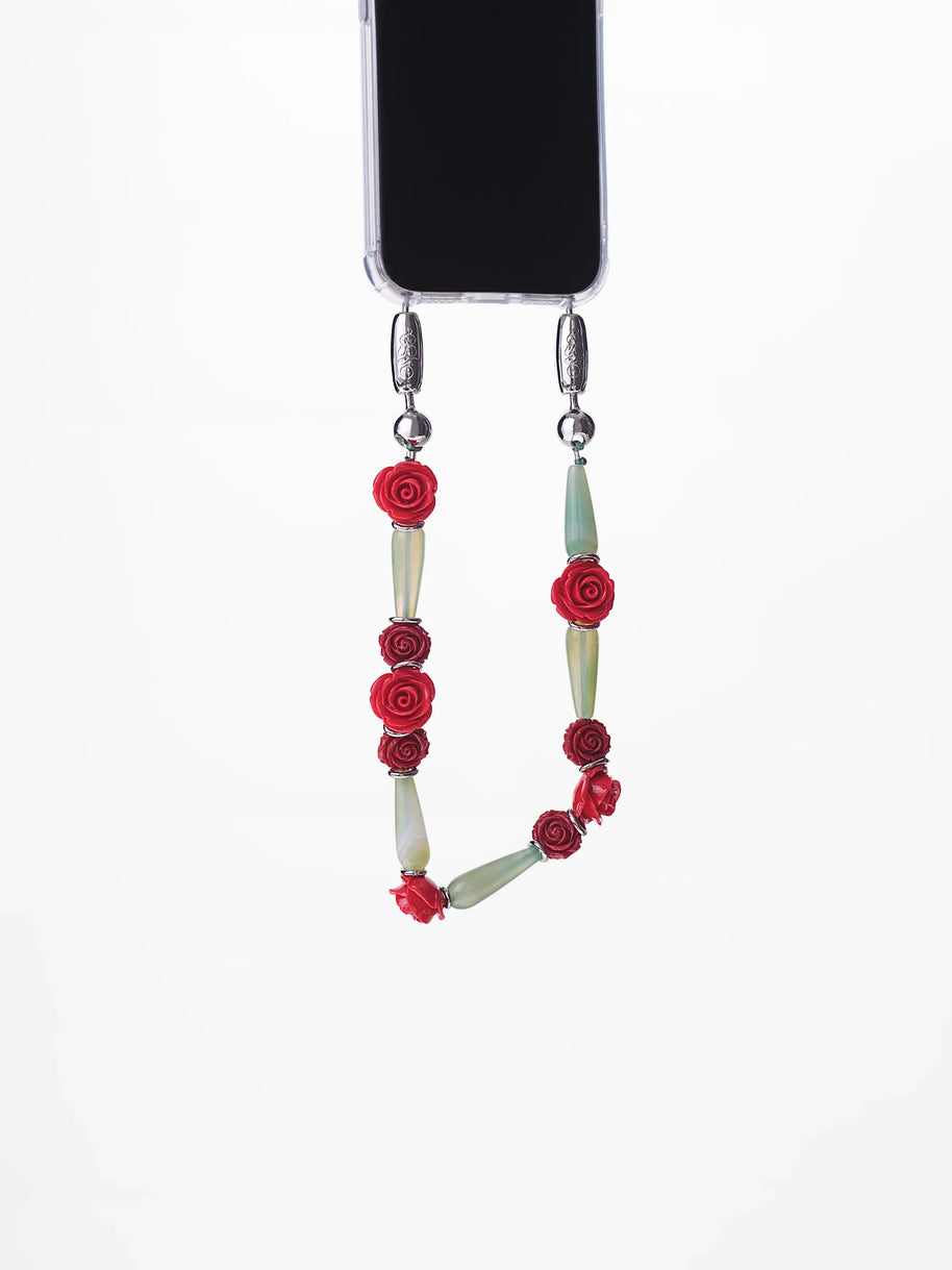 Ossa Scarlet Begonias Wristlet, iPhone Wristlet