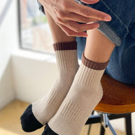 Le Bon Shoppe Color Block Girlfriend Socks in Black Coffee