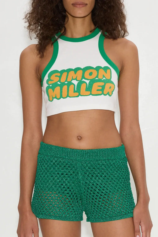 SIMONMILLER Marzo Crochet Shorts in Gummy Green Simon Miller