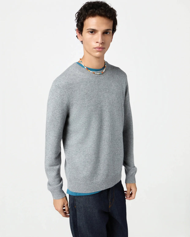 Guest in Residence Allday Mens Crewneck Cashmere Grey Sweater