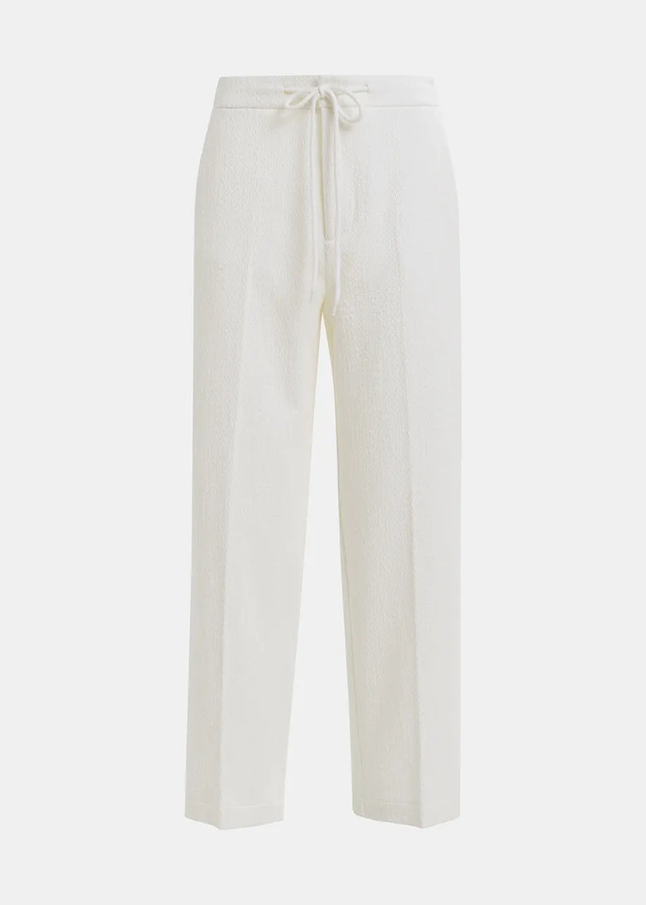White organic cotton blend pants