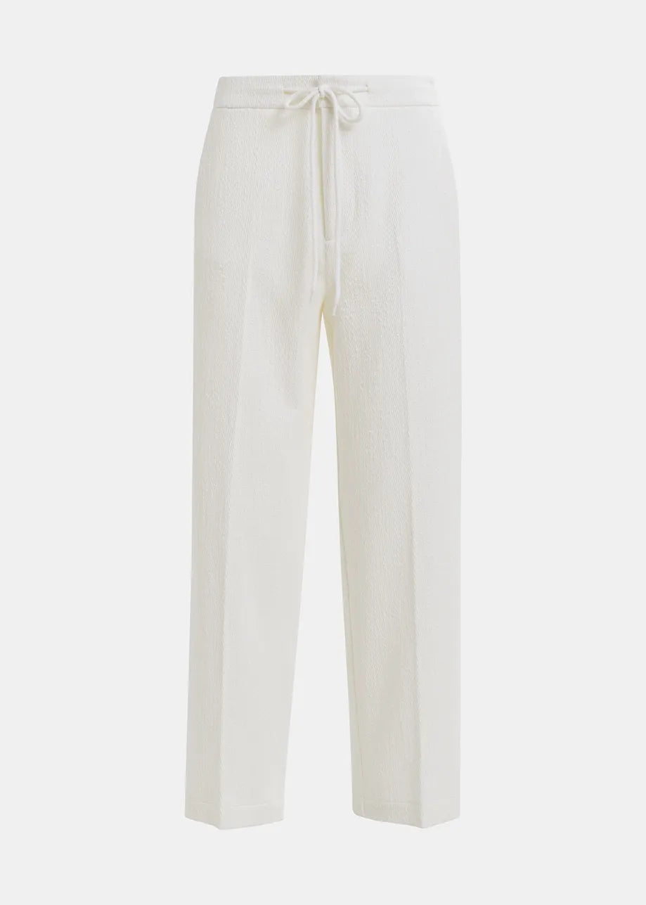 White organic cotton blend pants