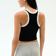 Kiki Rib Crop Tank | Black & White