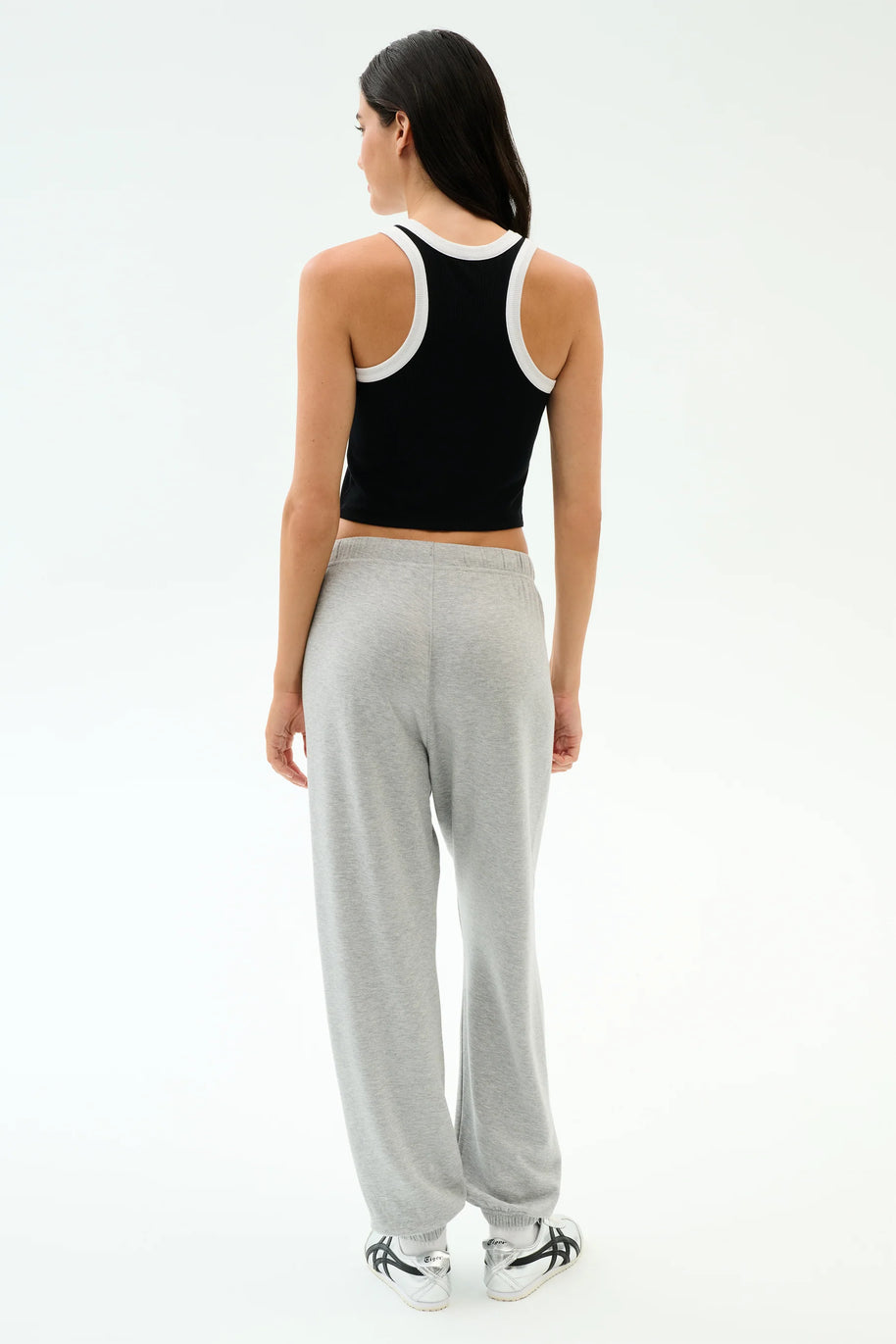 Kiki Rib Crop Tank | Black & White