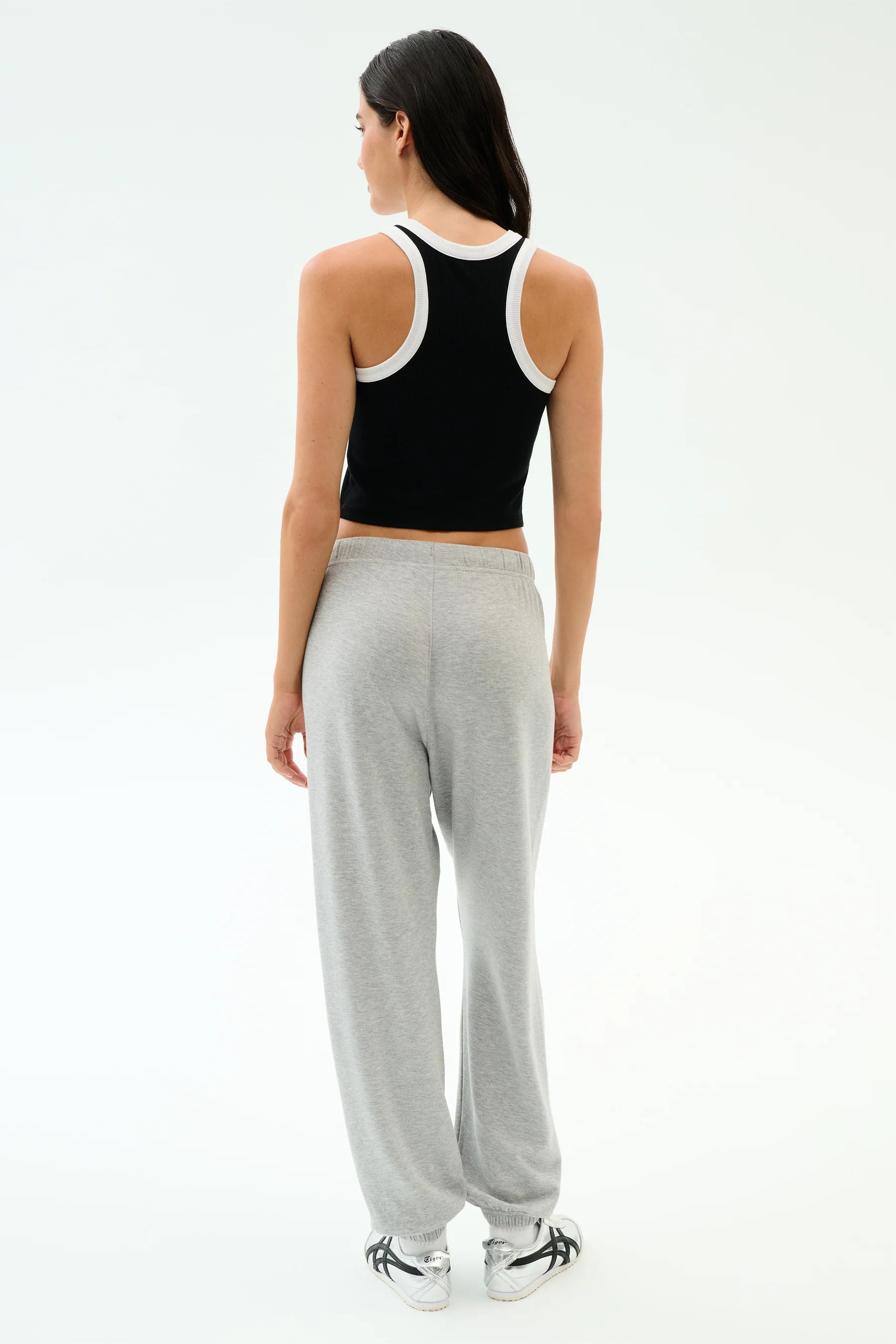 Kiki Rib Crop Tank | Black & White