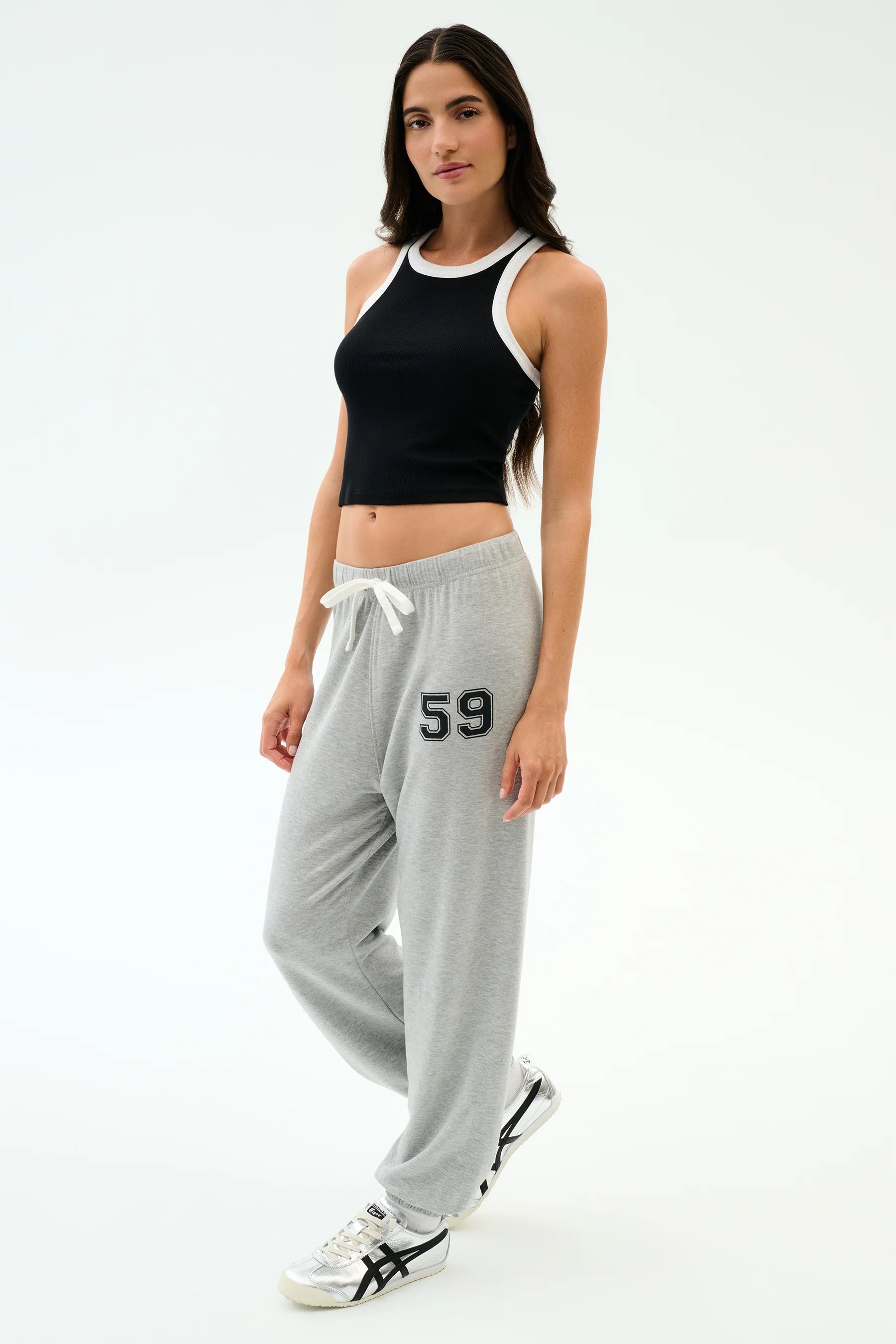 Kiki Rib Crop Tank | Black & White