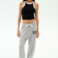 Kiki Rib Crop Tank | Black & White