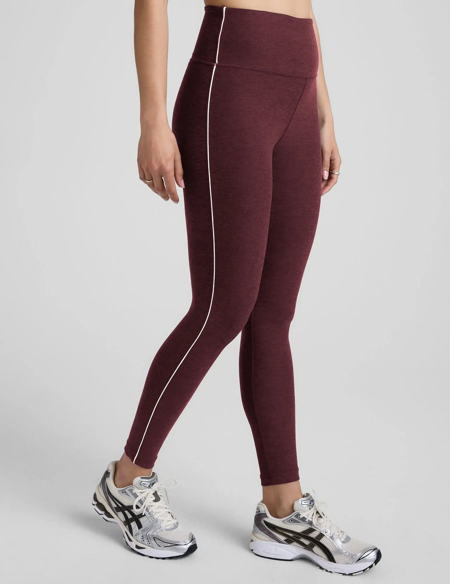 Beyond Yoga Spacedye Ready Midi Legging in Midnight Burgundy Heather 