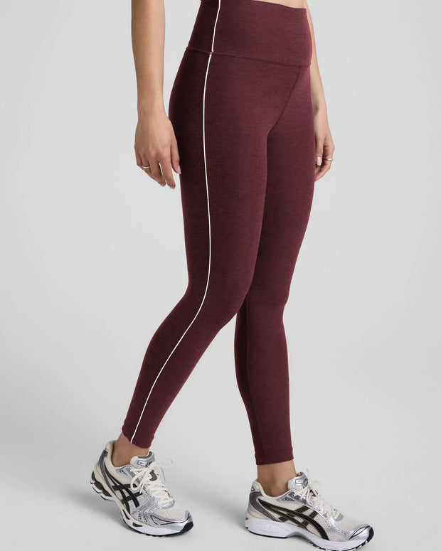 Beyond Yoga Spacedye Ready Midi Legging in Midnight Burgundy Heather 