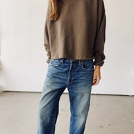 The Boxy Crop Sweatshirt | Mud