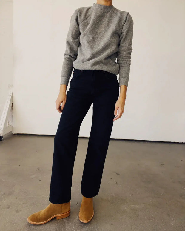 Hey Gang High Rise Straight Jeans in Washed Black