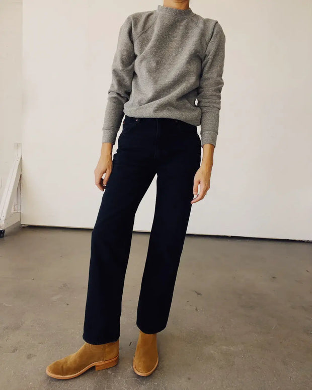 Hey Gang High Rise Straight Jeans in Washed Black